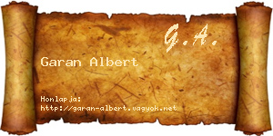 Garan Albert névjegykártya